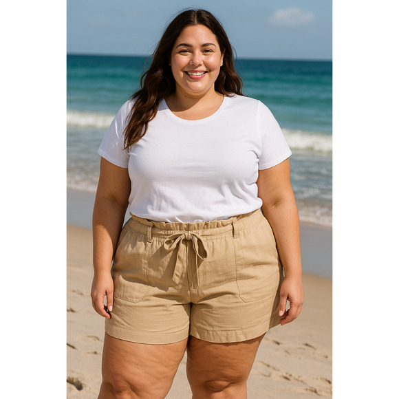 Ava & Viv linen blend shorts Size 18W Gorpcore Resort Wear Cruise Vacation - Picture 1 of 10